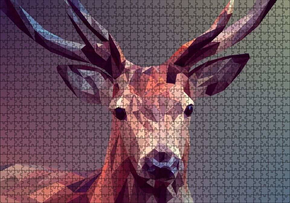 Geyik Dijital Mozaik Puzzle Yapboz MDF Ahşap 1000 Parça 49 cm X 68 cm