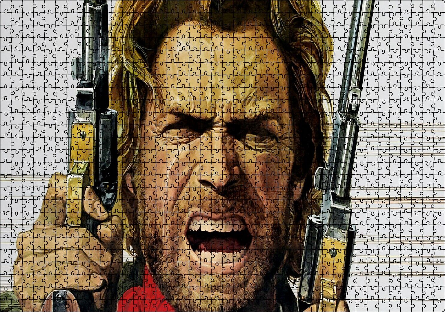 Clint Eastwood Angry Puzzle Yapboz MDF Ahşap 1000 Parça 49 cm X 68 cm