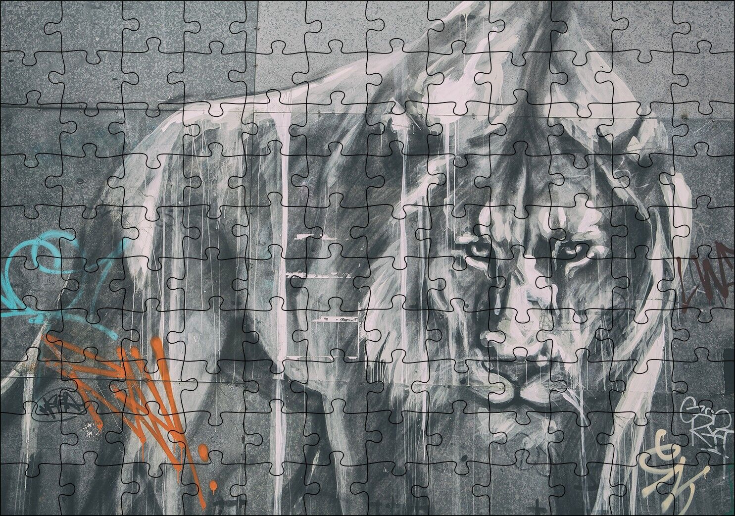Pusudaki Aslan Duvar Boyama Puzzle Yapboz MDF Ahşap