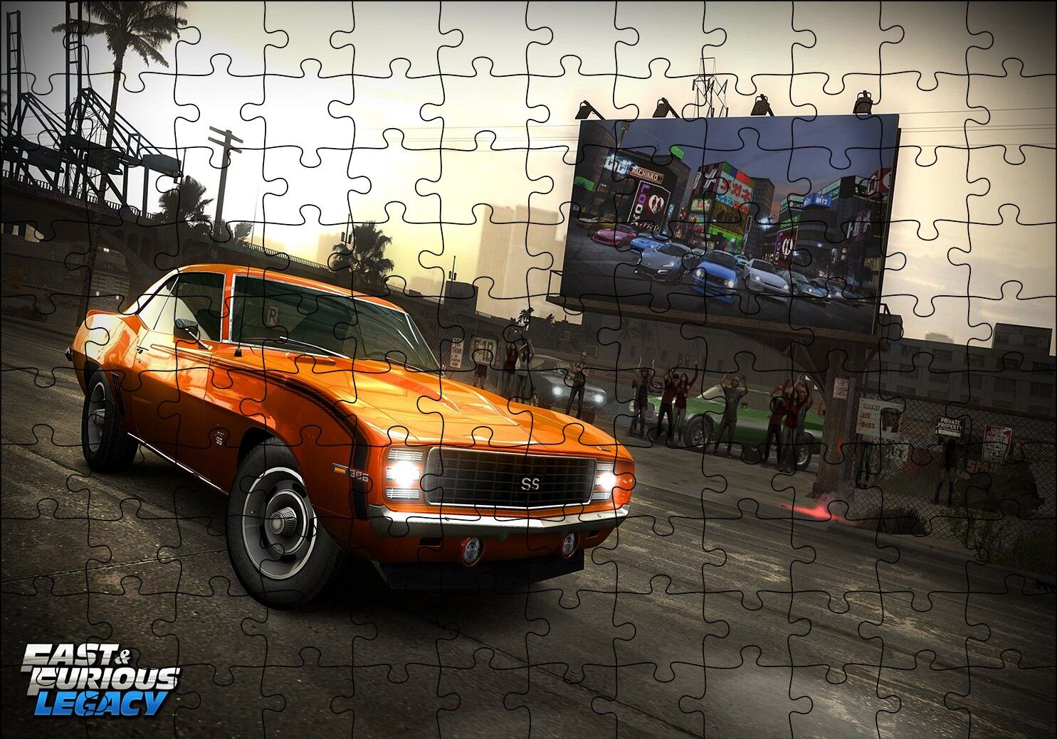 Hızlı ve Öfkeli Turuncu SS Puzzle Yapboz MDF Ahşap