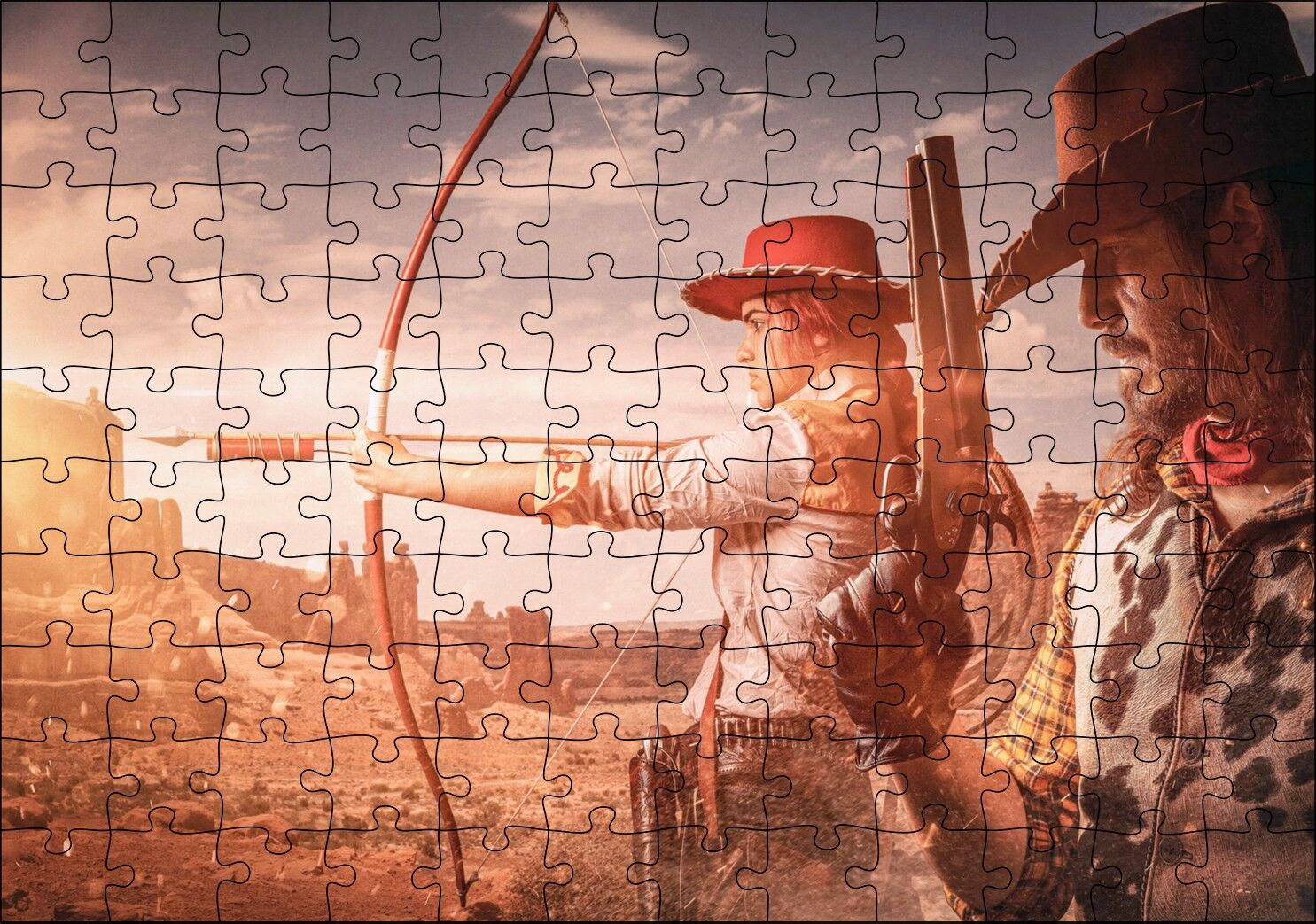 Red Dead Redemption Oyun Posteri Puzzle Yapboz MDF Ahşap 120 Parça 24 cm X 34 cm
