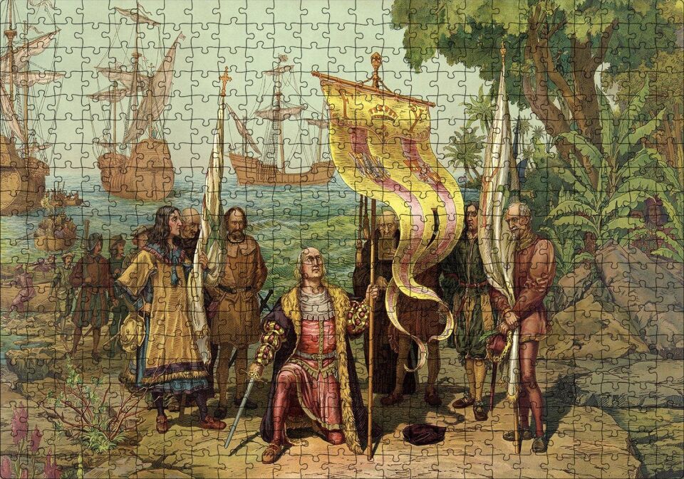 Christopher Columbus Ve Kaşifler Puzzle Yapboz MDF Ahşap 500 Parça 49 cm X 68 cm