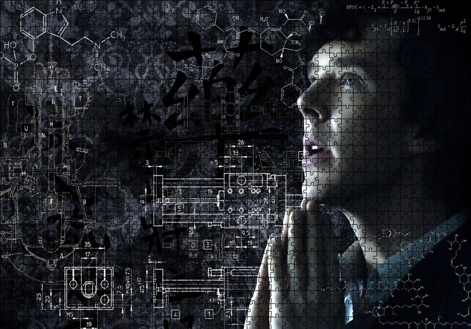 Sherlock Benedict Cumberbatch ve Formüller Puzzle Yapboz MDF Ahşap 1000 Parça 49 cm X 68 cm