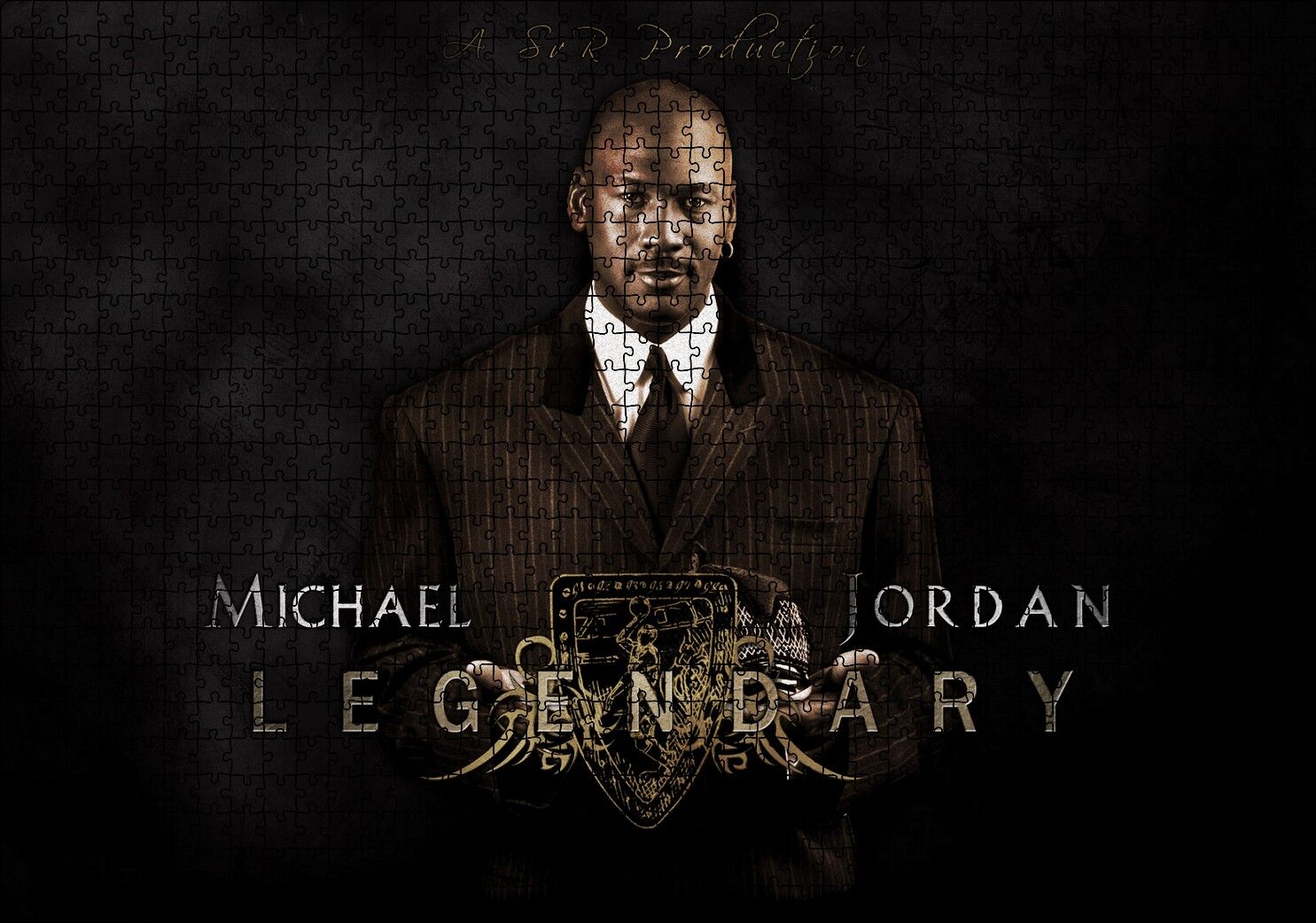 Efsanevi Michael Jordan Takım Elbiseli Puzzle Yapboz MDF Ahşap 1000 Parça 49 cm X 68 cm