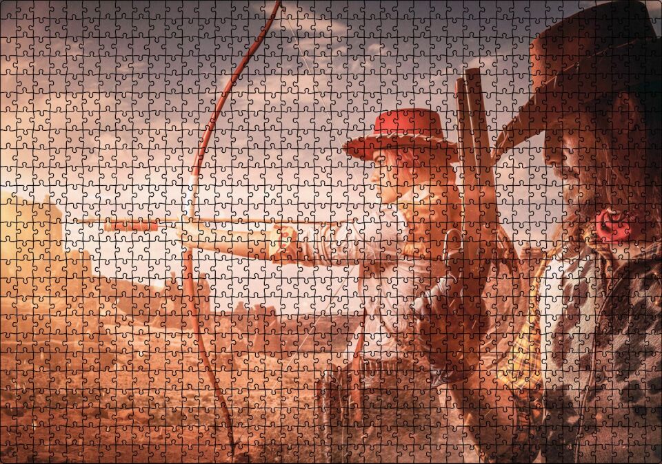 Red Dead Redemption Oyun Posteri Puzzle Yapboz MDF Ahşap 1000 Parça 49 cm X 68 cm