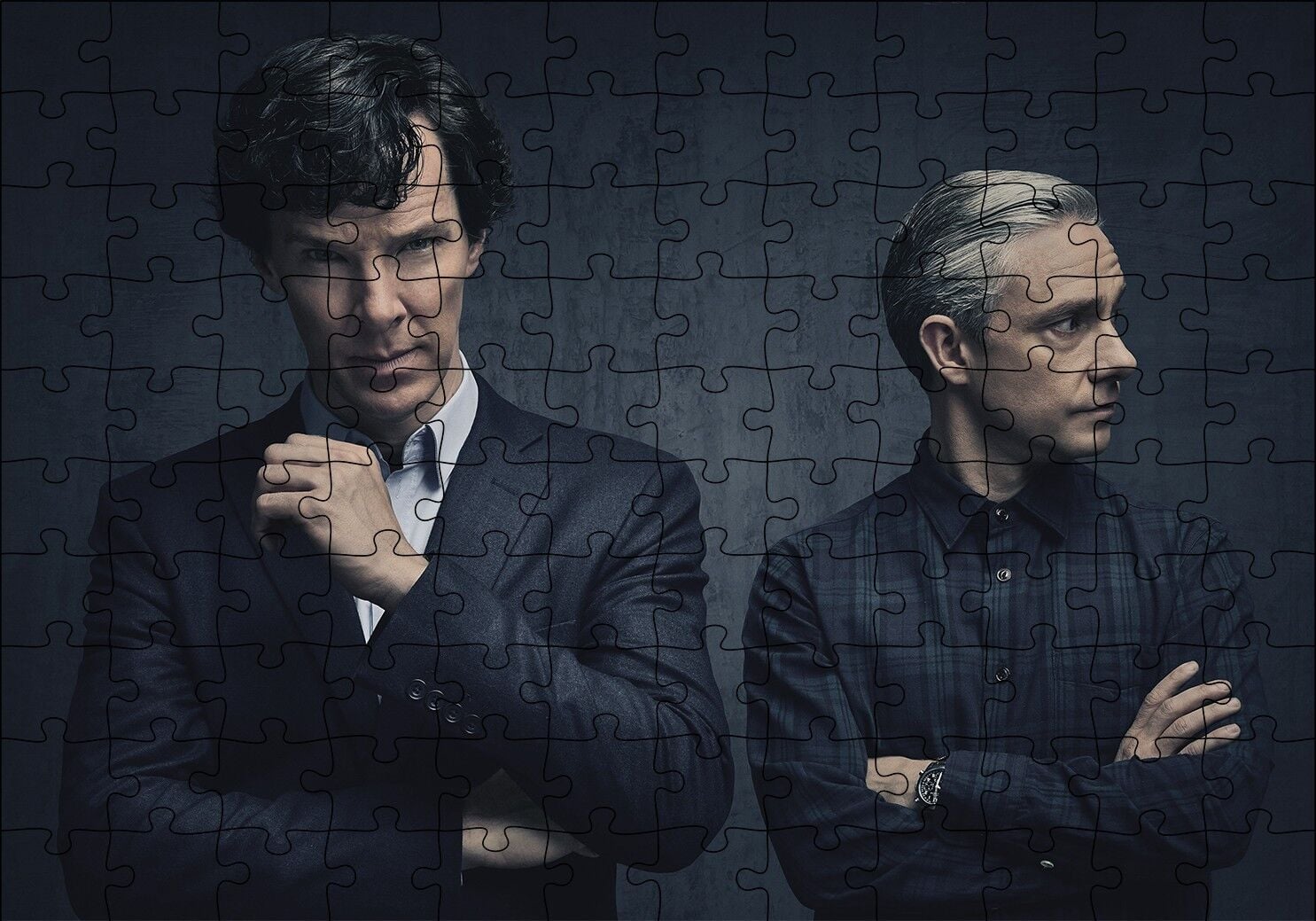 Sherlock Holmes ve Dr Watson Puzzle Yapboz MDF Ahşap 120 Parça 24 cm X 34 cm