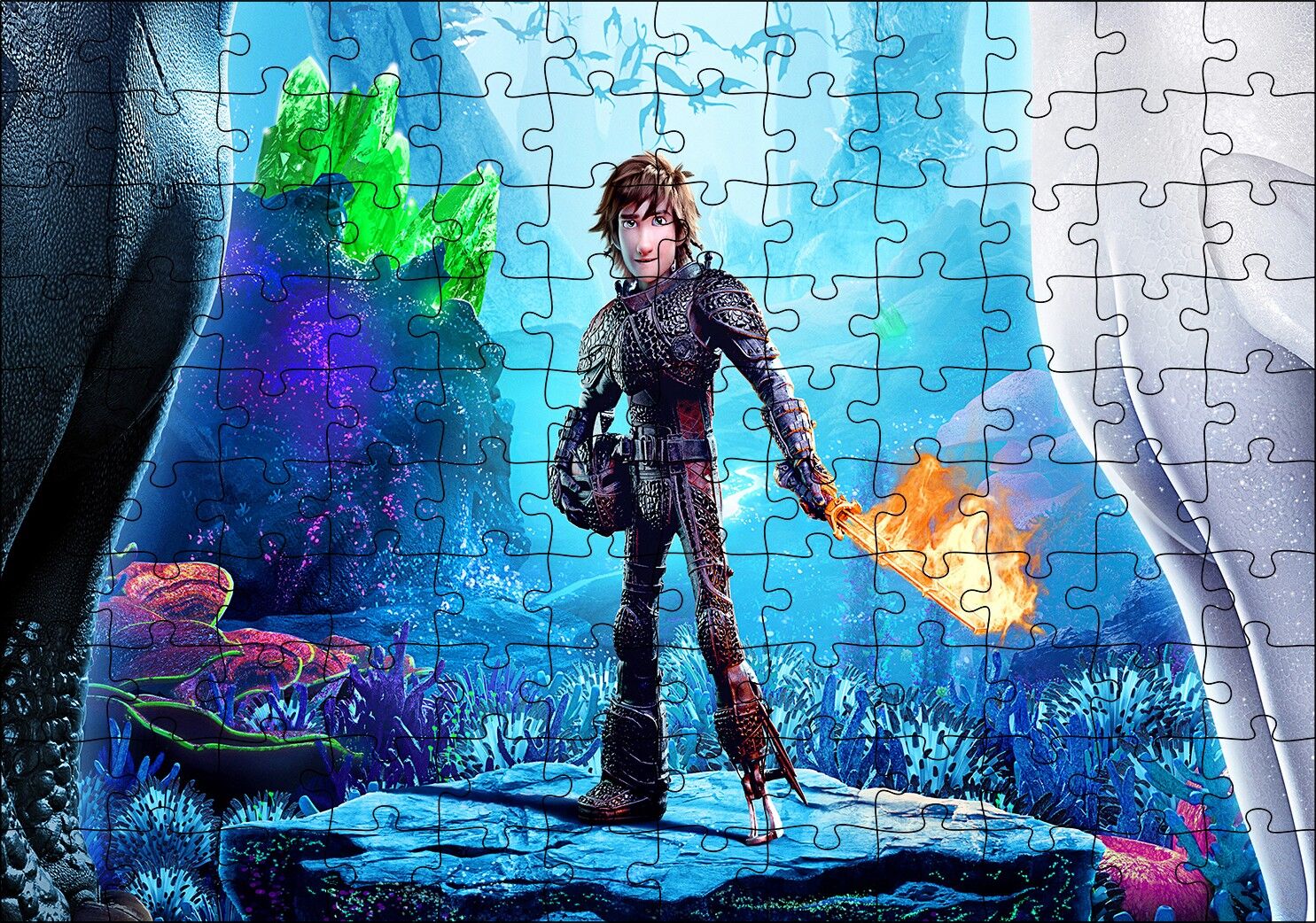 Hıçgıdık ve Alevli Asası Puzzle Yapboz MDF Ahşap 120 Parça 24 cm X 34 cm