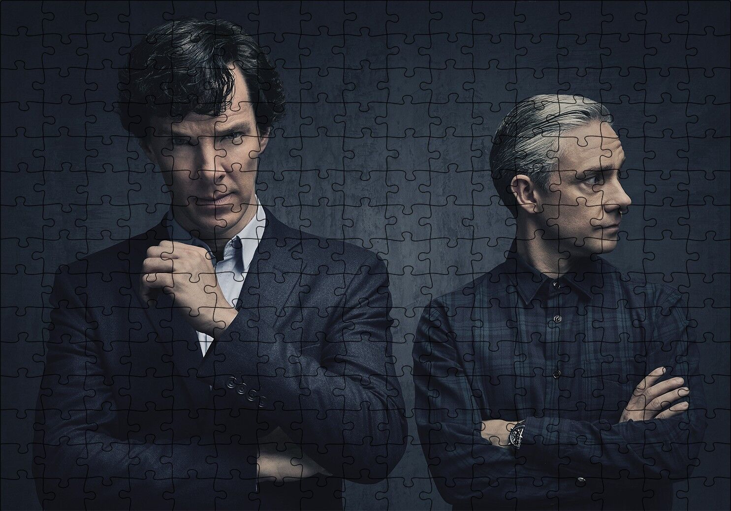 Sherlock Holmes ve Dr Watson Puzzle Yapboz MDF Ahşap 255 Parça 34 cm X 49 cm