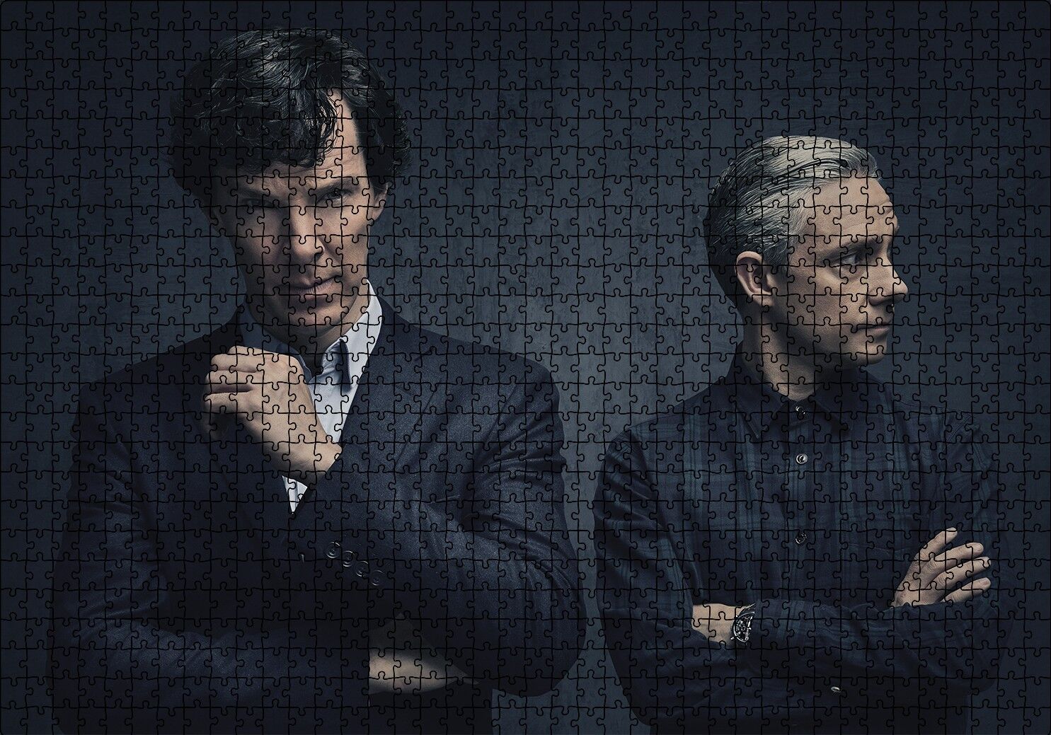 Sherlock Holmes ve Dr Watson Puzzle Yapboz MDF Ahşap 1000 Parça 49 cm X 68 cm