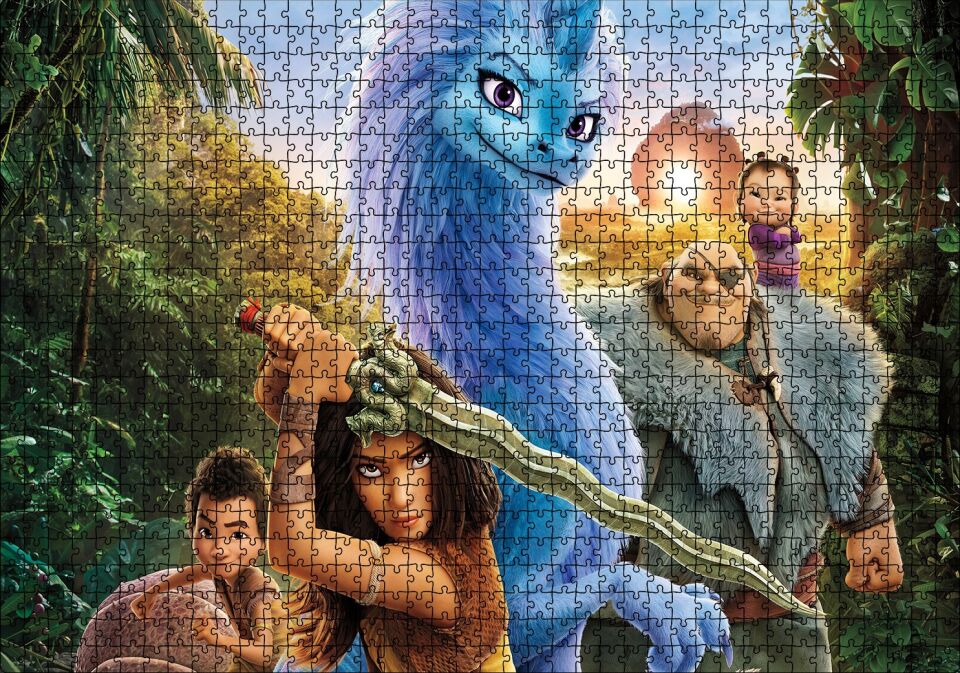 Raya ve Son Ejderha Savunmada Görseli Puzzle Yapboz MDF Ahşap 1000 Parça 49 cm X 68 cm