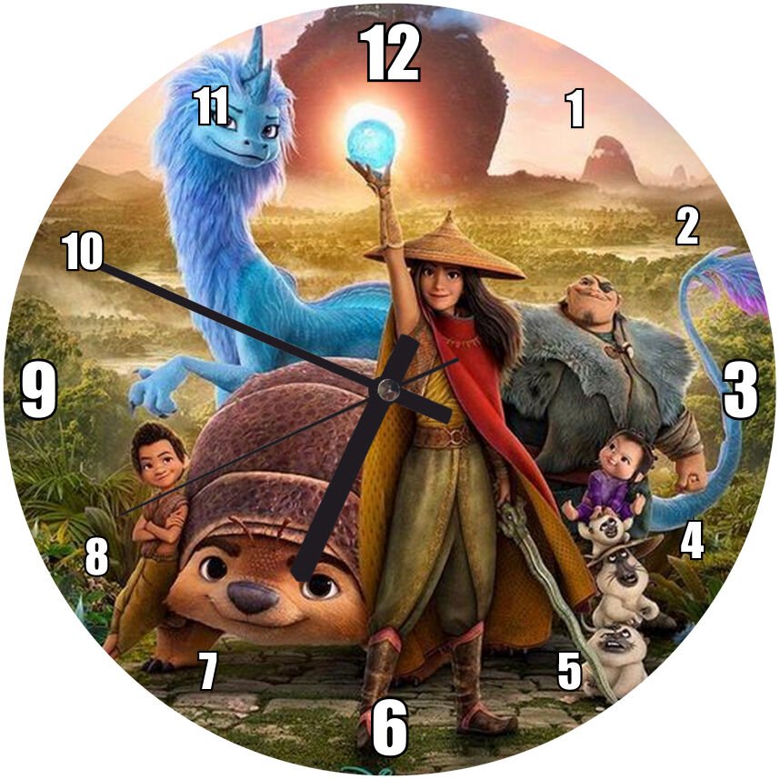 Raya ve Son Ejderha Gücünün Yeniden Kazanması Mdf Ahşap Duvar Saati