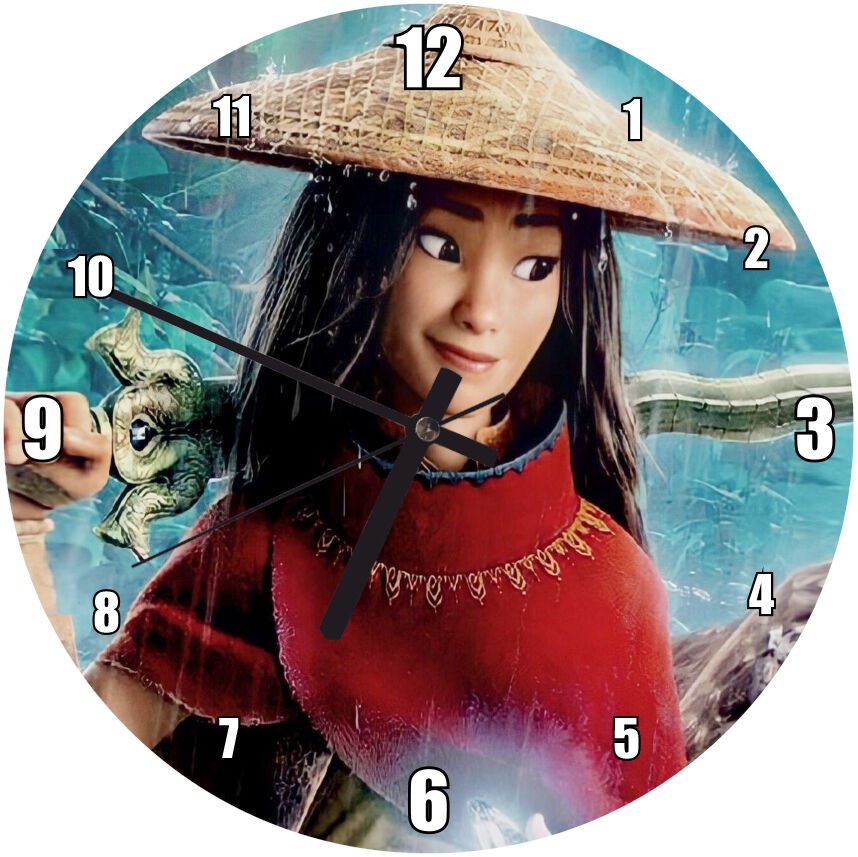 Raya ve Son Ejderha Sihir Görseli Mdf Ahşap Duvar Saati