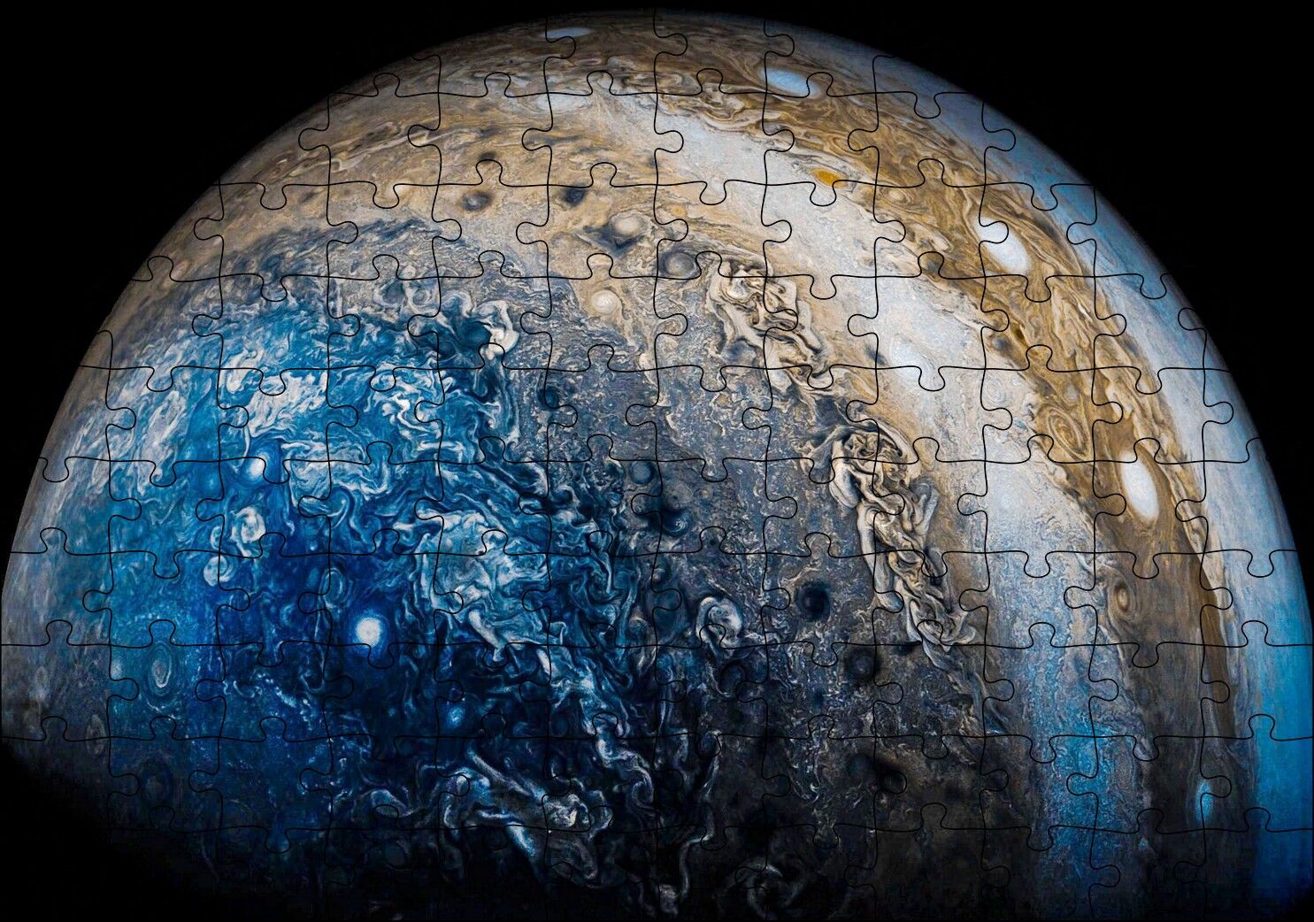 Jüpiter ve Detaylı Yüzeyi Puzzle Yapboz MDF Ahşap