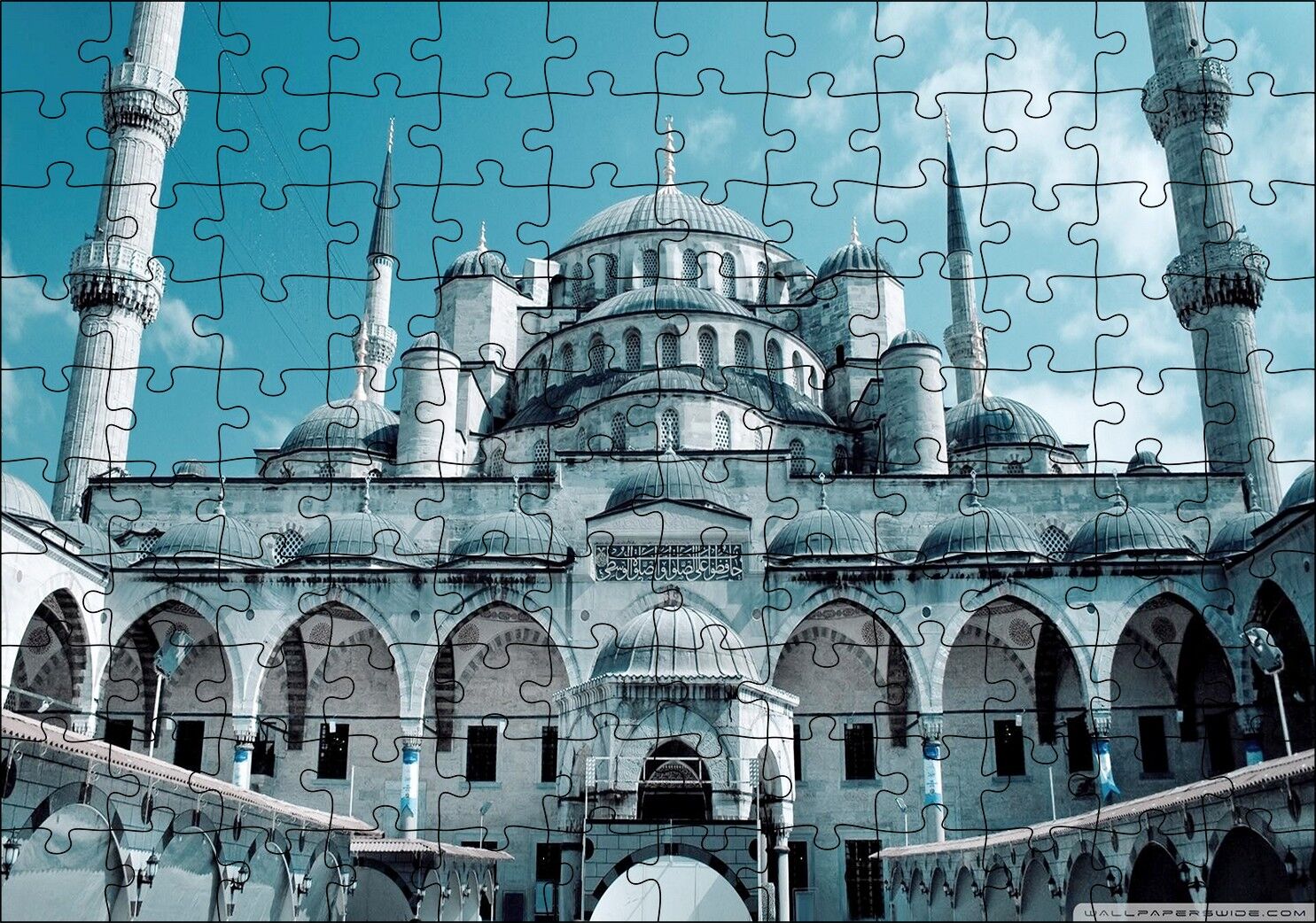 İstanbul Beyazıt Camii Avludan Görünüm Puzzle Yapboz MDF Ahşap 120 Parça 24 cm X 34 cm