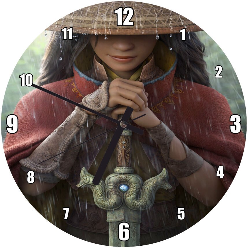 Raya ve Son Ejderha Film Görseli Mdf Ahşap Duvar Saati