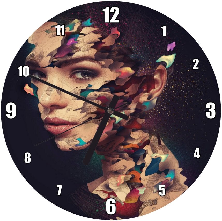 Alberto Seveso Portresi Görseli Mdf Ahşap Duvar Saati