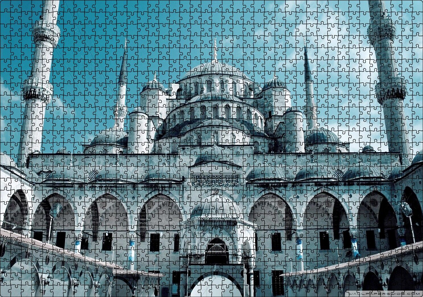 İstanbul Beyazıt Camii Avludan Görünüm Puzzle Yapboz MDF Ahşap 1000 Parça 49 cm X 68 cm