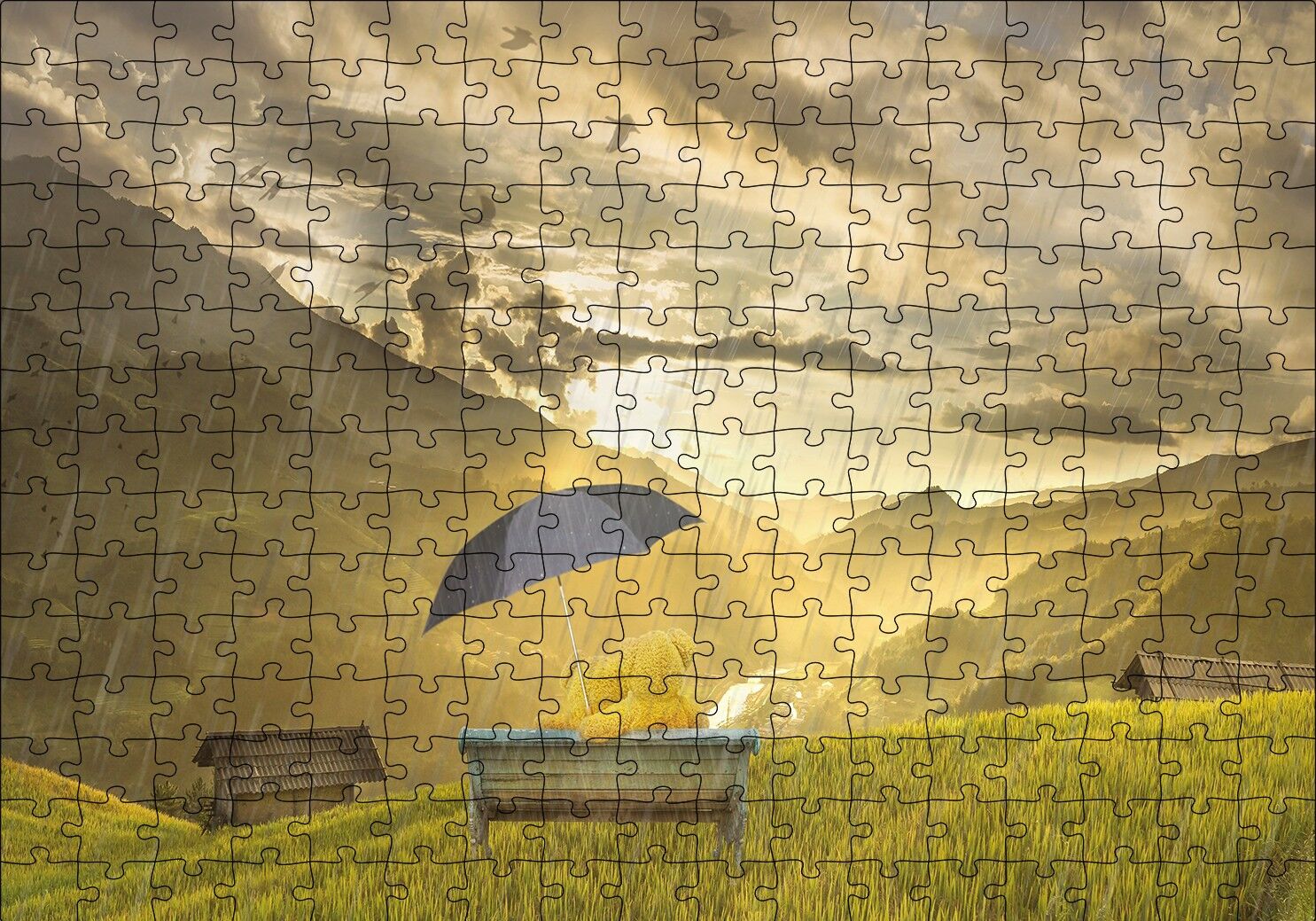 Oyuncak Ayılar Panorama Doğa Puzzle Yapboz MDF Ahşap 255 Parça 34 cm X 49 cm