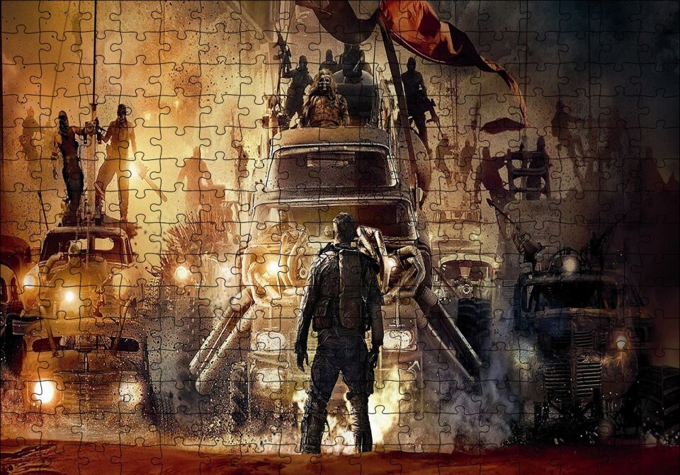 Mad Max Fury Road Kompozisyon Puzzle Yapboz MDF Ahşap 255 Parça 34 cm X 49 cm