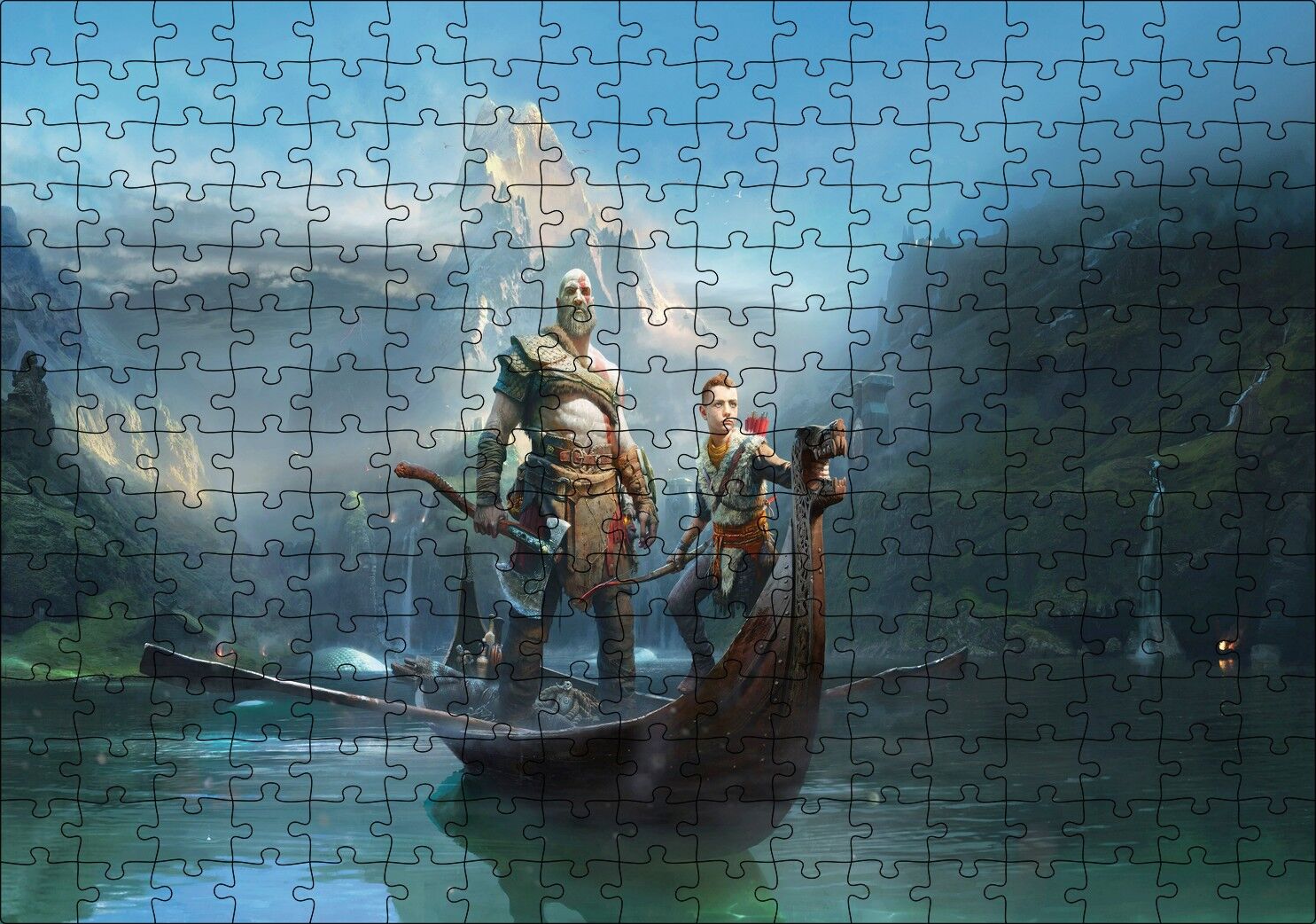 Savaş Tanrısı Görseli Puzzle Yapboz MDF Ahşap 255 Parça 34 cm X 49 cm