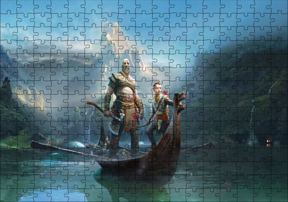 Savaş Tanrısı Görseli Puzzle Yapboz MDF Ahşap 255 Parça 34 cm X 49 cm