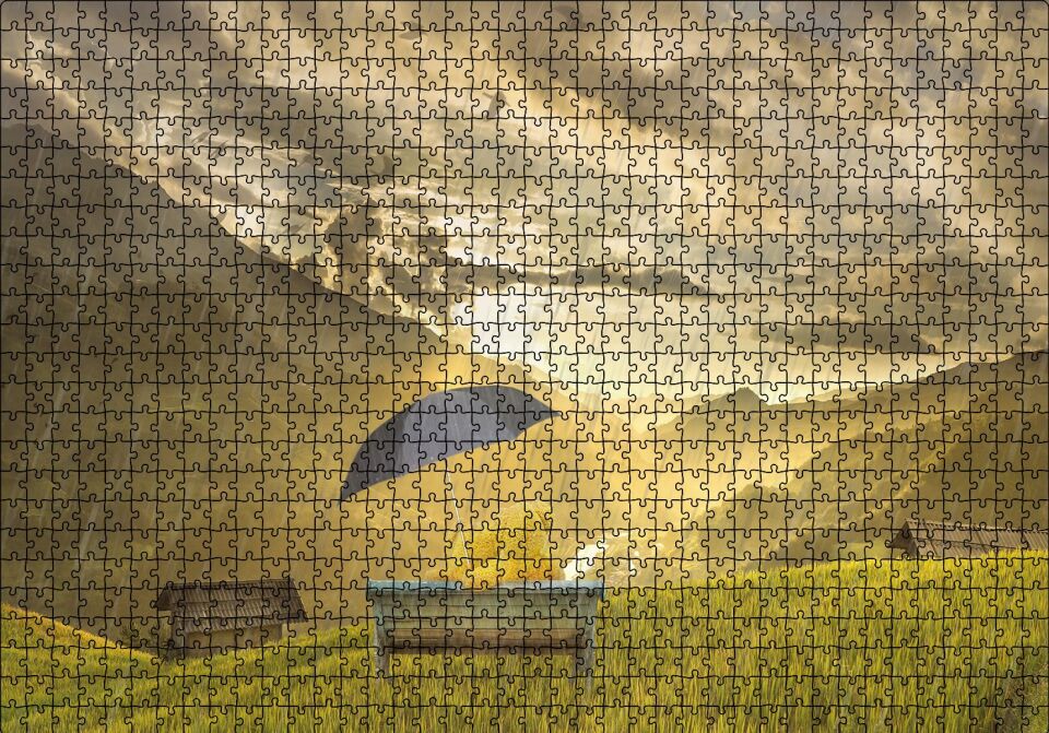 Oyuncak Ayılar Panorama Doğa Puzzle Yapboz MDF Ahşap 1000 Parça 49 cm X 68 cm
