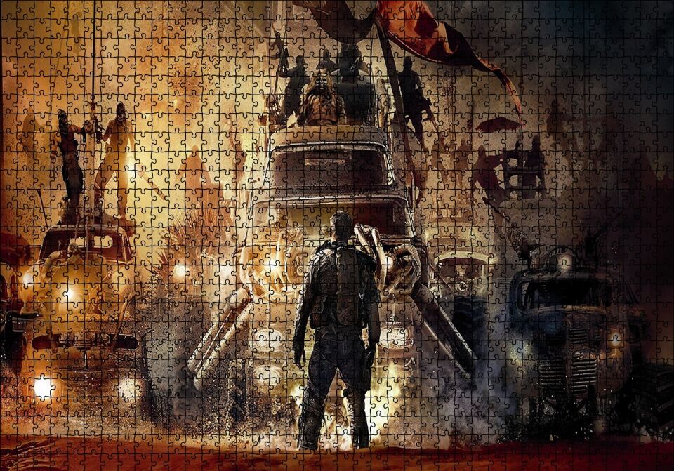 Mad Max Fury Road Kompozisyon Puzzle Yapboz MDF Ahşap 1000 Parça 49 cm X 68 cm