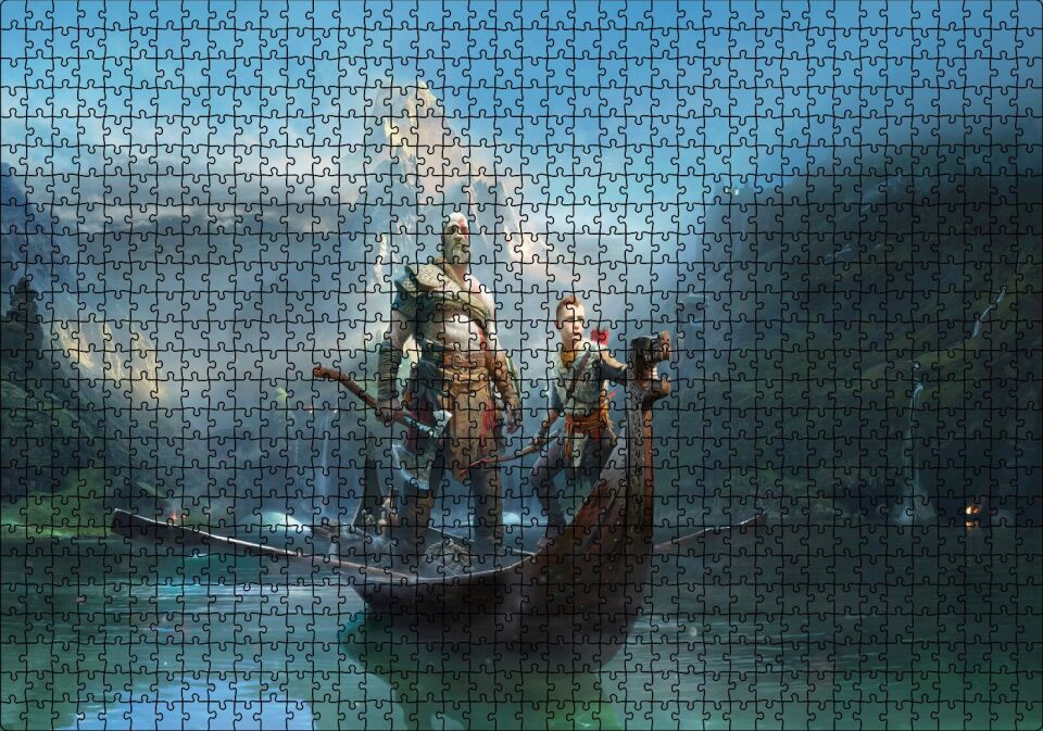 Savaş Tanrısı Görseli Puzzle Yapboz MDF Ahşap 1000 Parça 49 cm X 68 cm