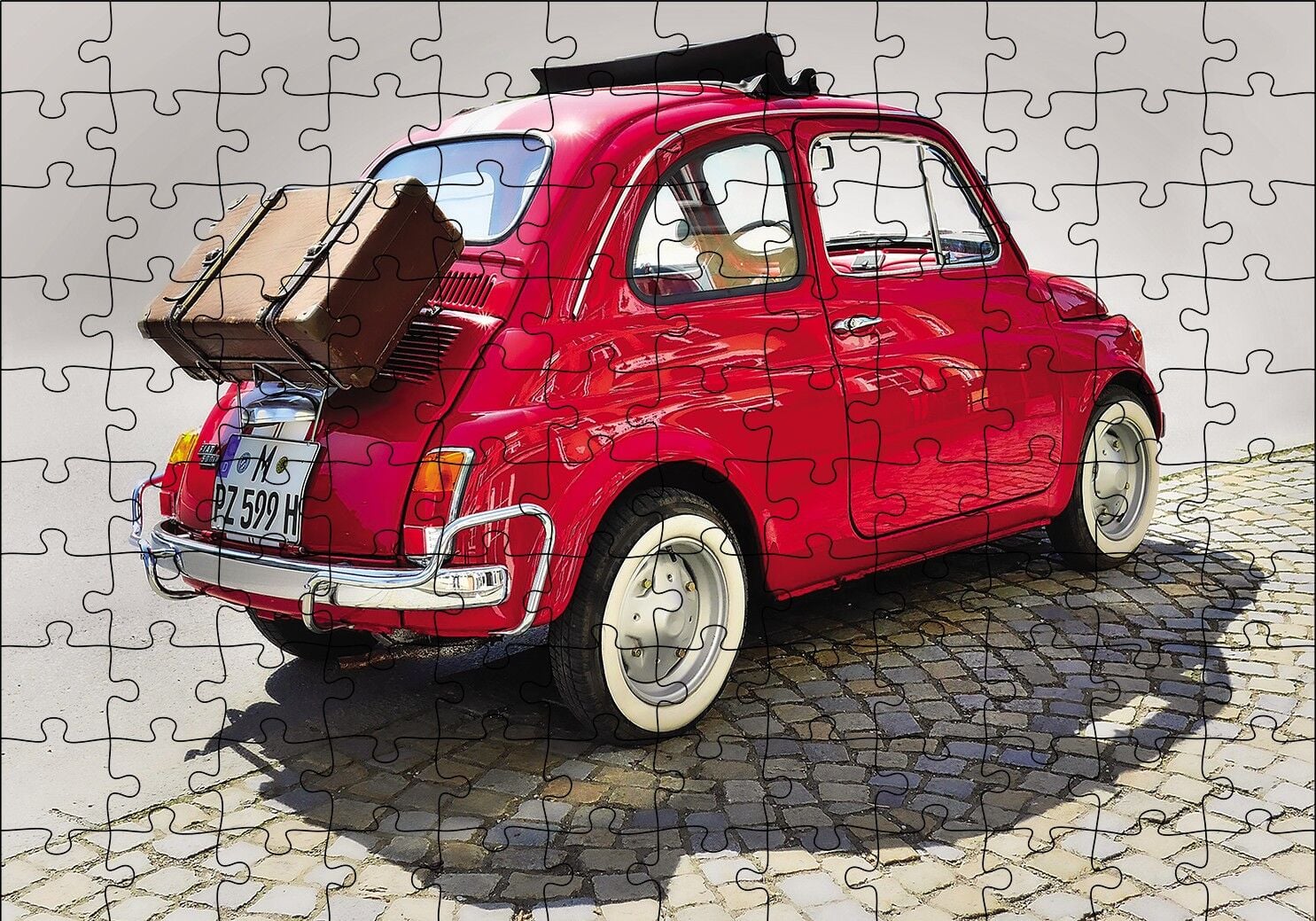 Fİat Bis Yolda Puzzle Yapboz MDF Ahşap 120 Parça 24 cm X 34 cm