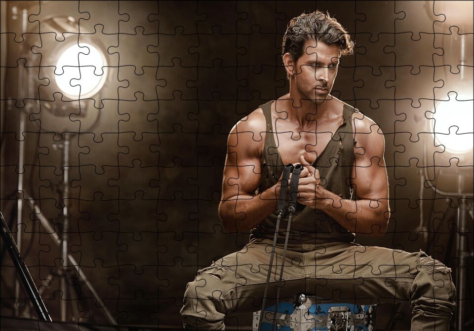 Hrithik Roshan Bodybuilder Puzzle Yapboz MDF Ahşap