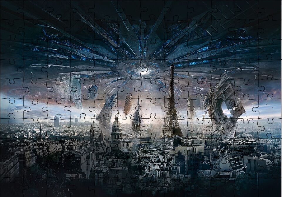 Independence Day Resurgence Paris Puzzle Yapboz MDF Ahşap