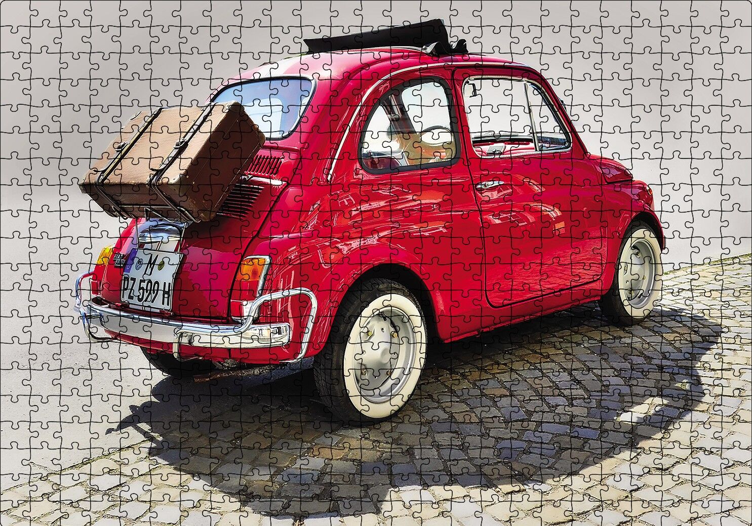 Fİat Bis Yolda Puzzle Yapboz MDF Ahşap 500 Parça 49 cm X 68 cm