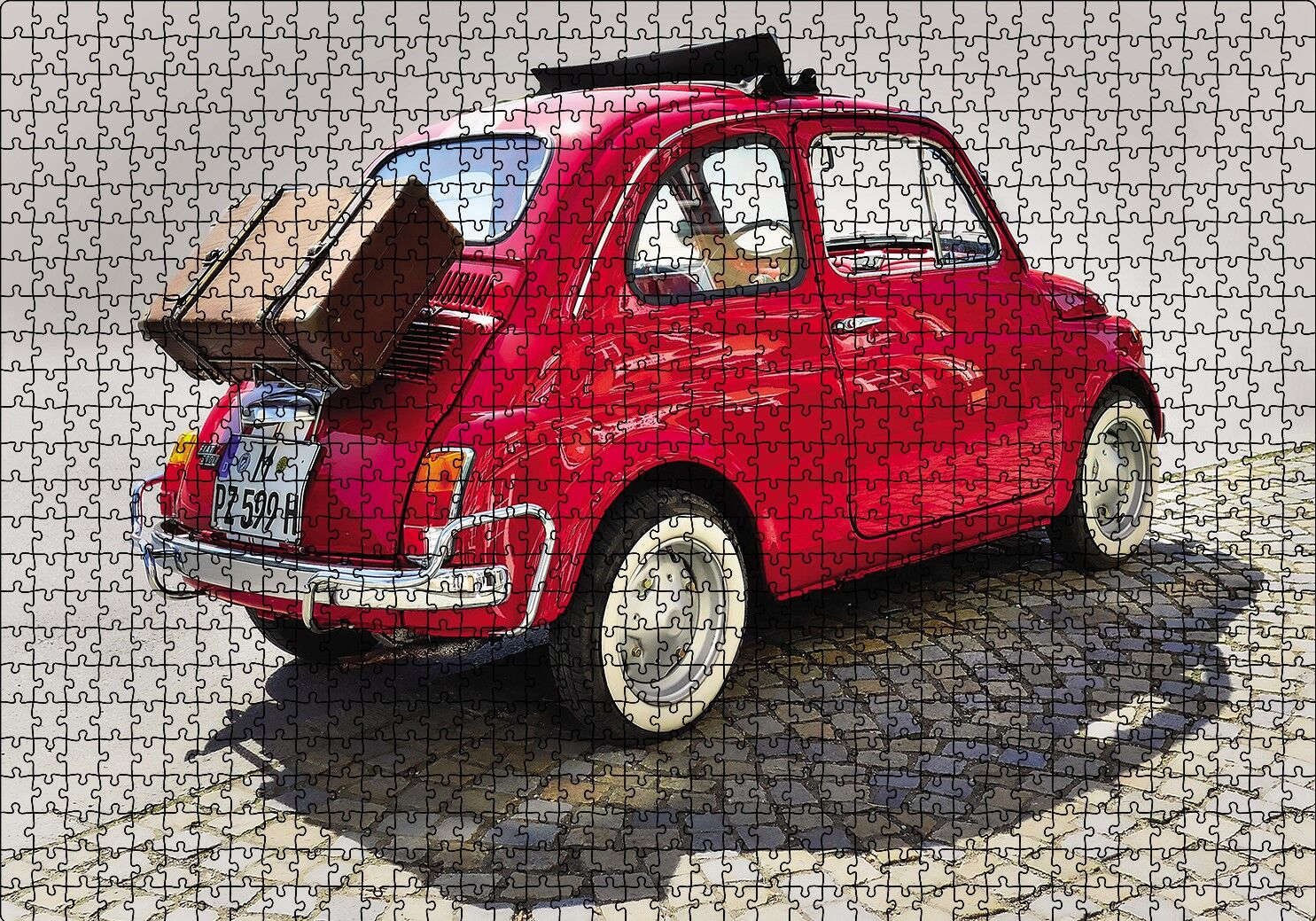 Fİat Bis Yolda Puzzle Yapboz MDF Ahşap 1000 Parça 49 cm X 68 cm
