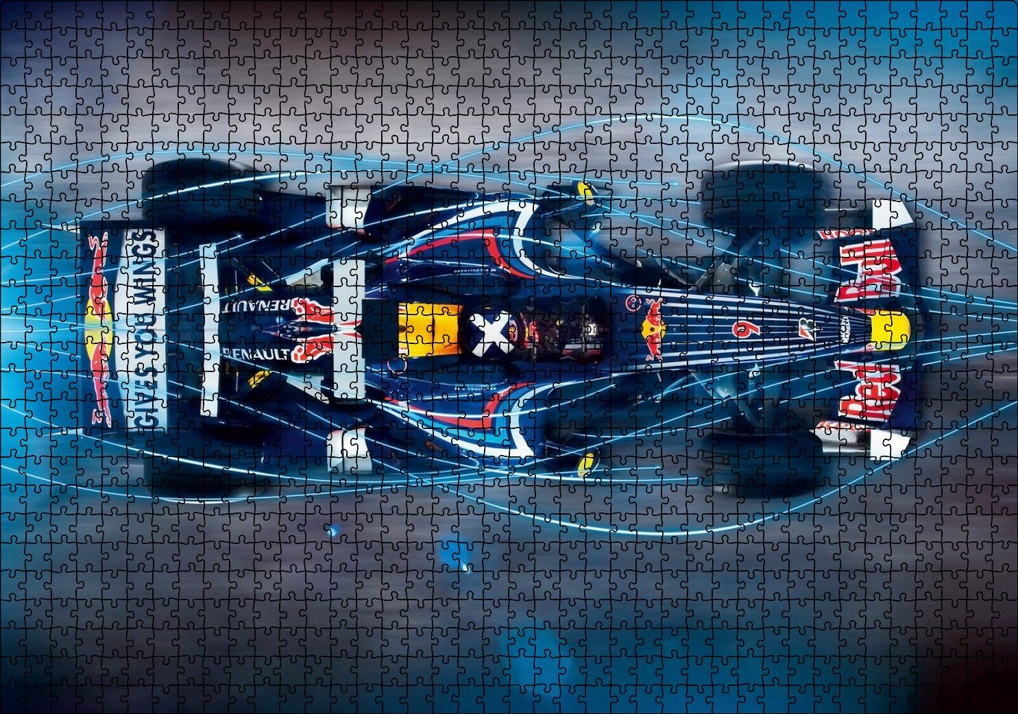Formula 1 Redbull Team Puzzle Yapboz MDF Ahşap 1000 Parça 49 cm X 68 cm