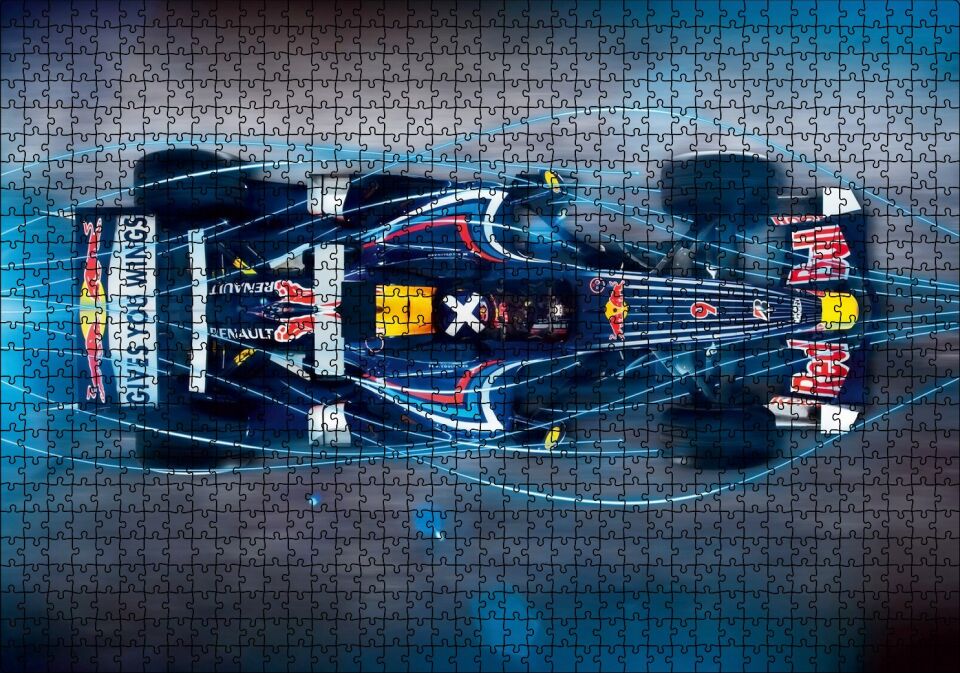 Formula 1 Redbull Team Puzzle Yapboz MDF Ahşap 1000 Parça 49 cm X 68 cm