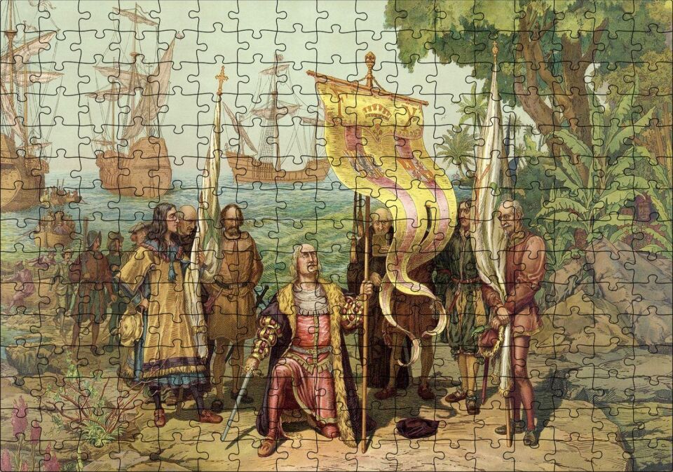 Amerika Kıtasının Keşfi Puzzle Yapboz MDF Ahşap 255 Parça 34 cm X 49 cm