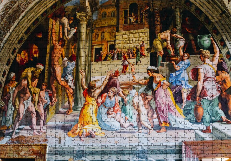 Tarihi Bina Duvar Resmi Puzzle Yapboz MDF Ahşap 500 Parça 49 cm X 68 cm