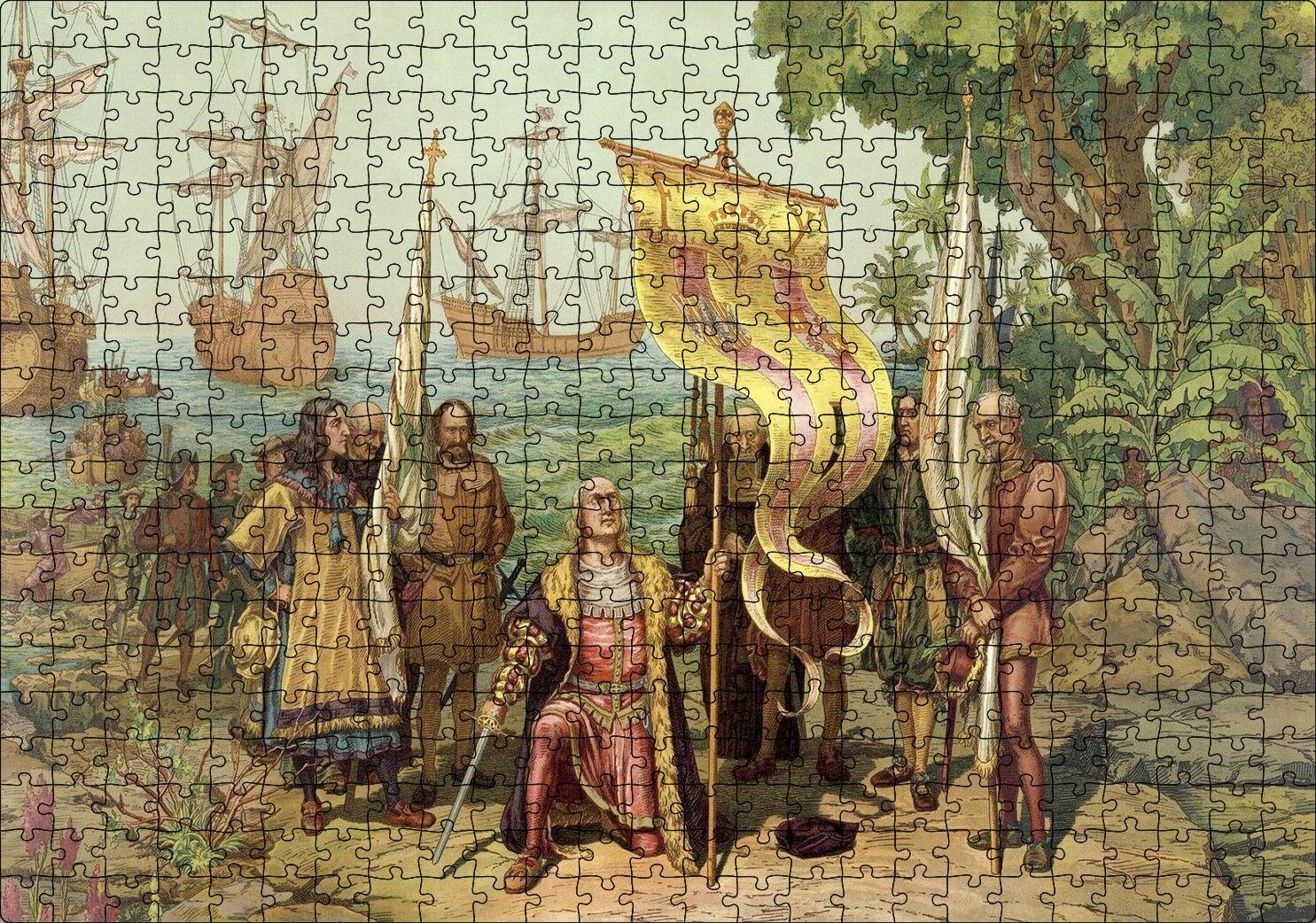 Amerika Kıtasının Keşfi Puzzle Yapboz MDF Ahşap 500 Parça 49 cm X 68 cm