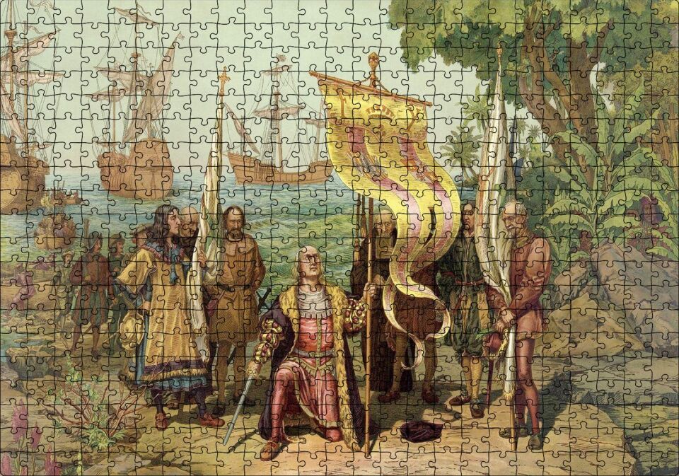 Amerika Kıtasının Keşfi Puzzle Yapboz MDF Ahşap 500 Parça 49 cm X 68 cm