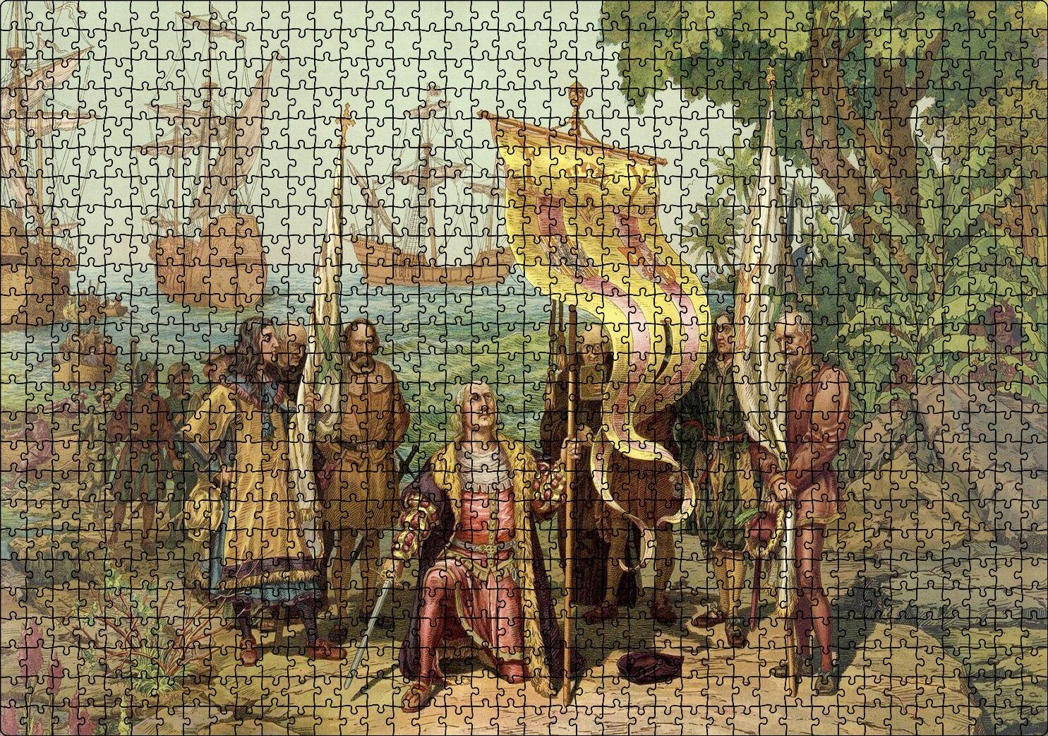 Amerika Kıtasının Keşfi Puzzle Yapboz MDF Ahşap 1000 Parça 49 cm X 68 cm