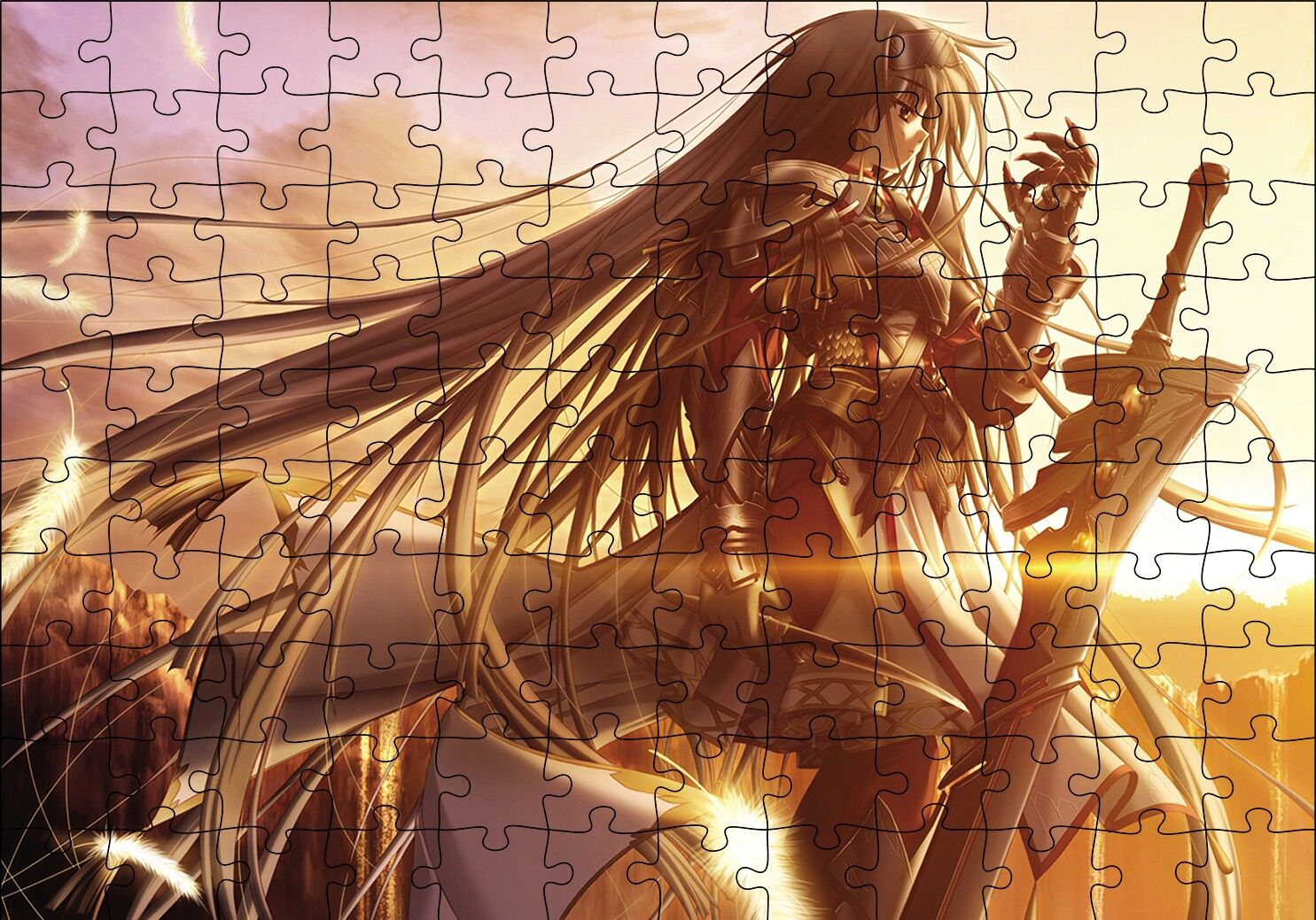 Animasyon Savaşçı Kadın Puzzle Yapboz MDF Ahşap