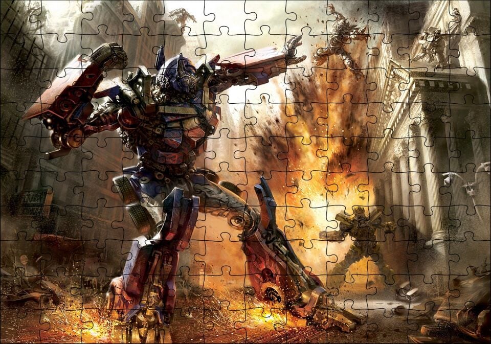 Ayın Karanlık Transformers Filmi Görseli Puzzle Yapboz MDF Ahşap