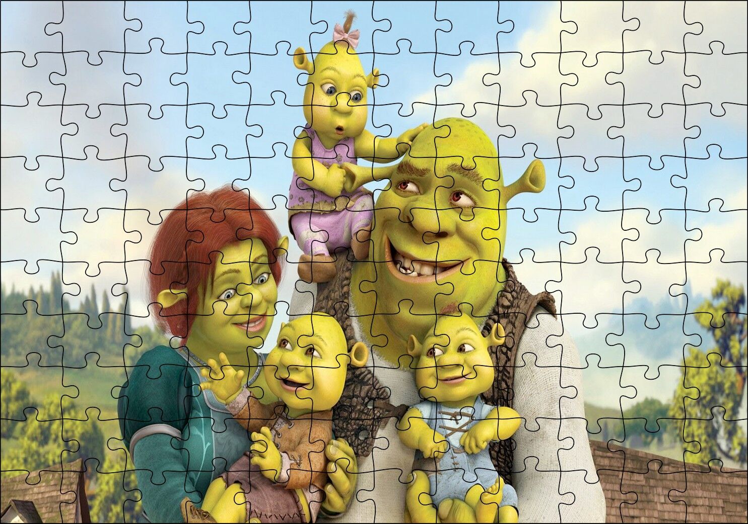Shrek Sonsuza Kadar Shrek, Puzzle Yapboz MDF Ahşap 120 Parça 24 cm X 34 cm