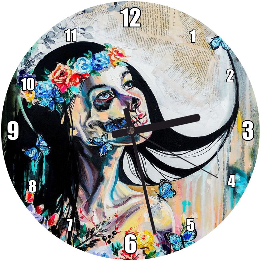 Gerçeküstü Resimler Zodyak Başak Burcu Görseli Mdf Ahşap Duvar Saati