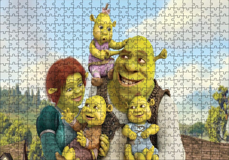 Shrek Sonsuza Kadar Shrek, Puzzle Yapboz MDF Ahşap 500 Parça 49 cm X 68 cm