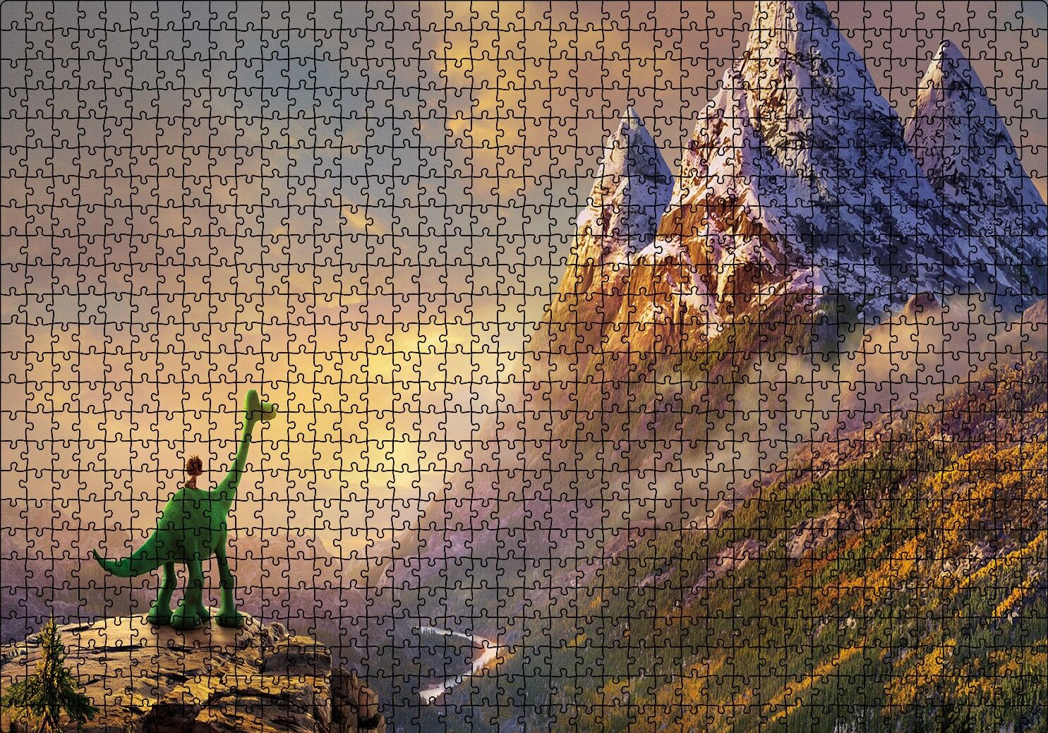 The Good Dinosaur Puzzle Yapboz MDF Ahşap 1000 Parça 49 cm X 68 cm