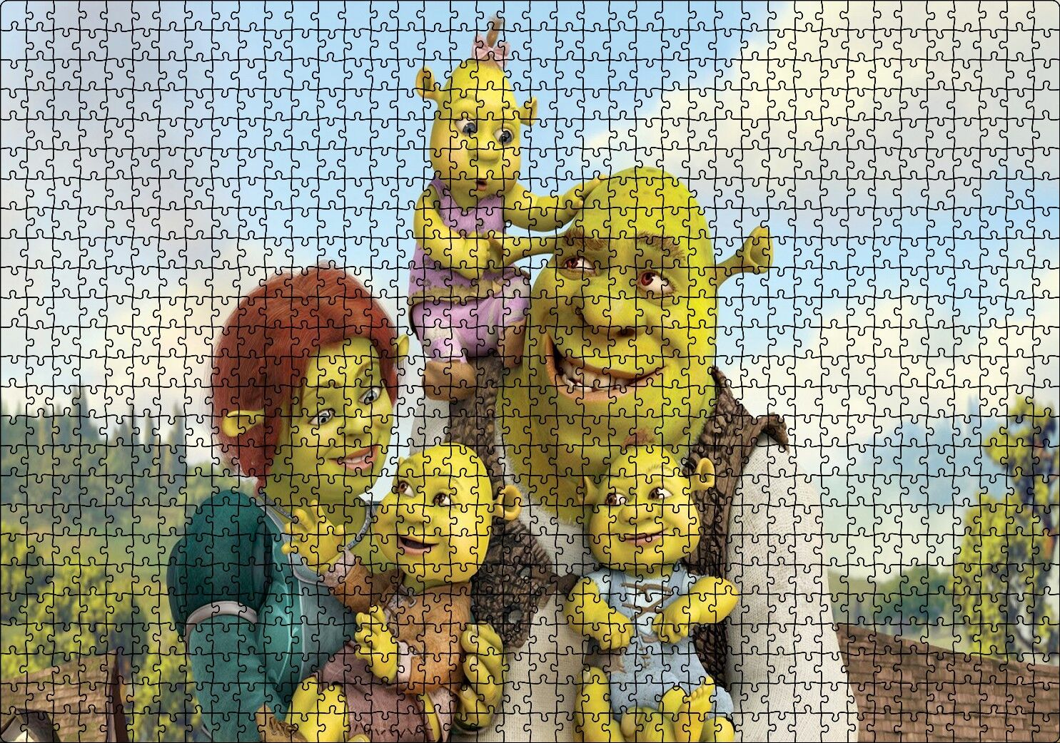 Shrek Sonsuza Kadar Shrek, Puzzle Yapboz MDF Ahşap 1000 Parça 49 cm X 68 cm