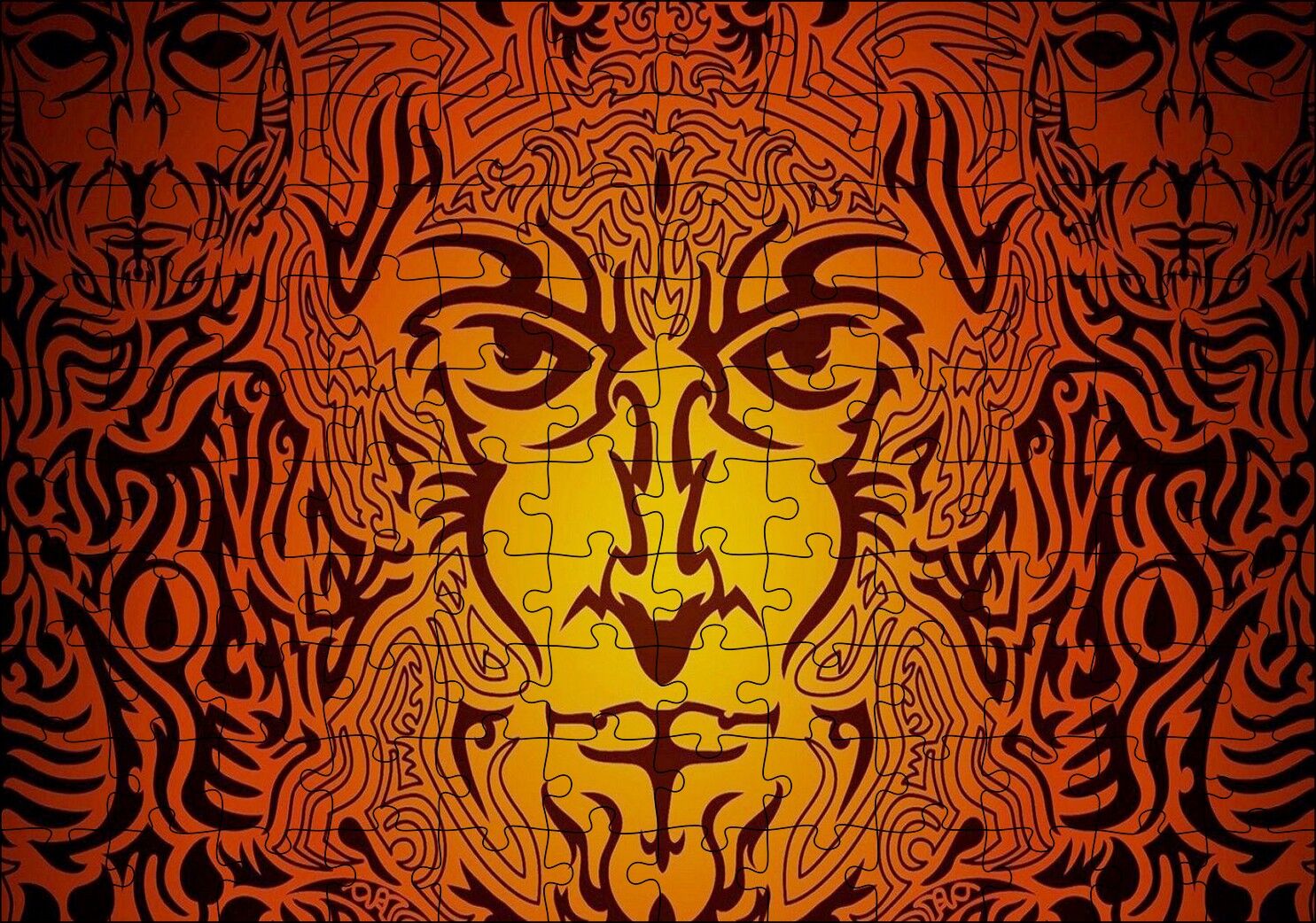 Kurtadam Tribal Portre Puzzle Yapboz MDF Ahşap