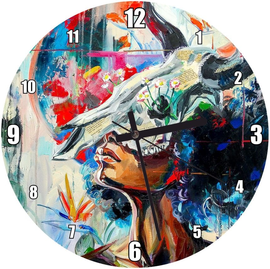 Boğa Burcu Kadın Fiğürü Görseli Mdf Ahşap Duvar Saati