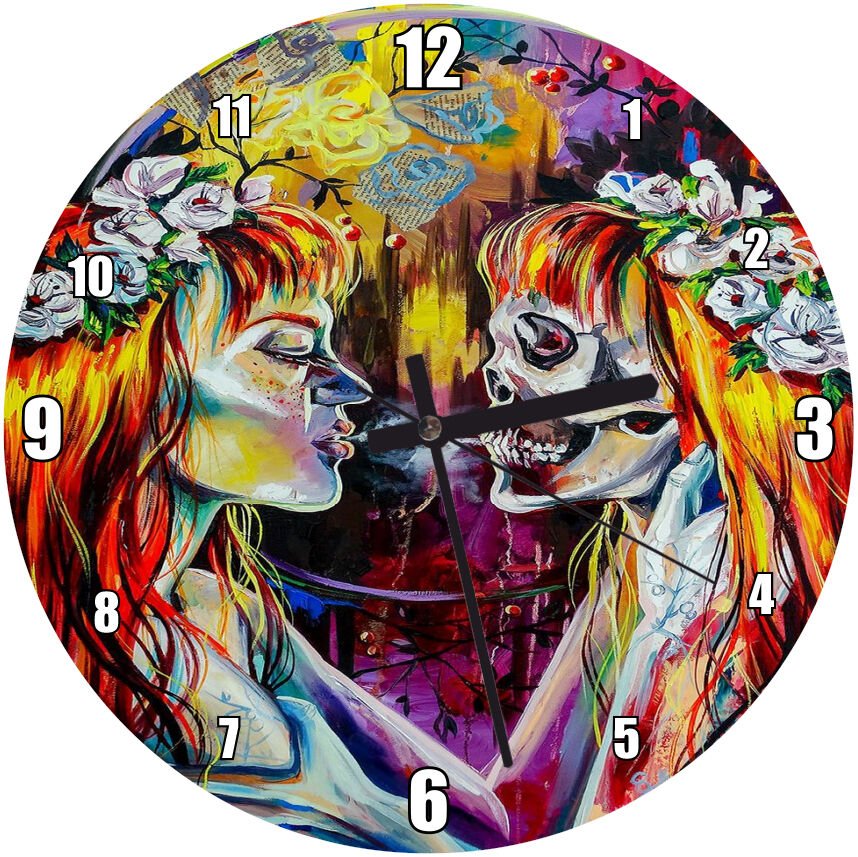 İkizler Burcu Zodyak Karakteri Gerçeküstü Görsel Mdf Ahşap Duvar Saati